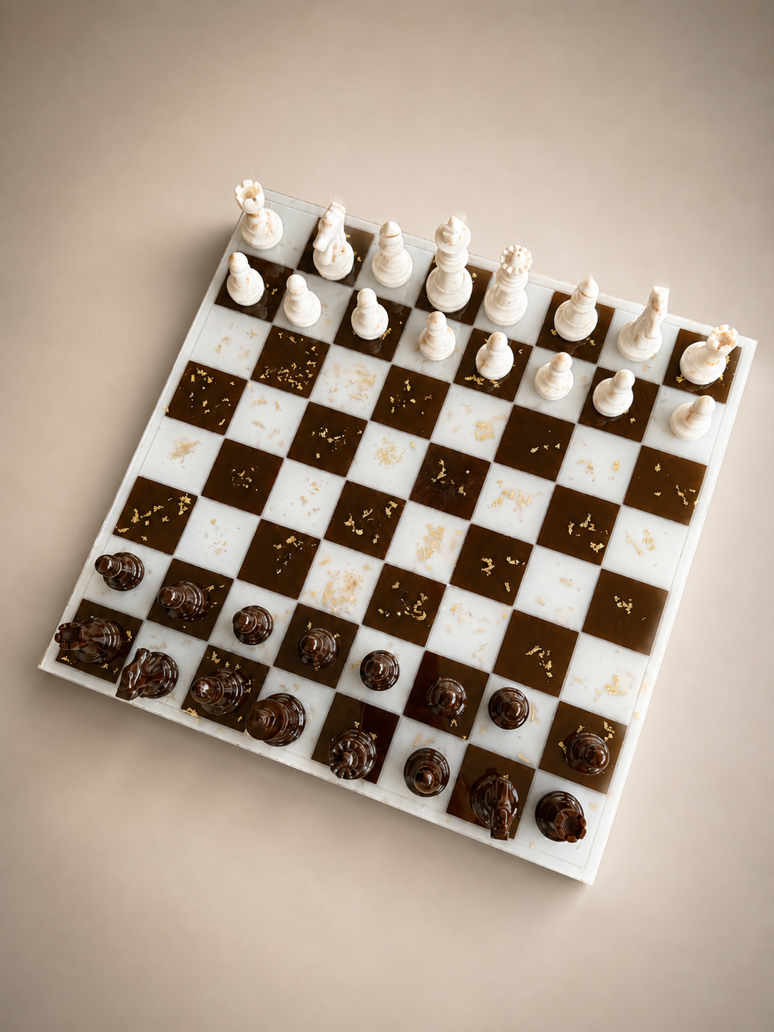 Jeu d'échecs en résine époxy