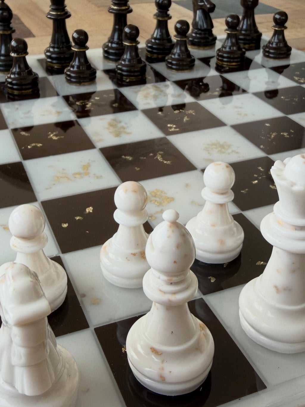 Jeu d'échecs en résine époxy