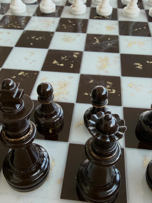 Jeu d'échecs en résine époxy